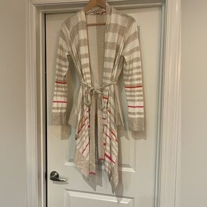 Moth Beige and Pink Striped Cardigan 100% Cotton